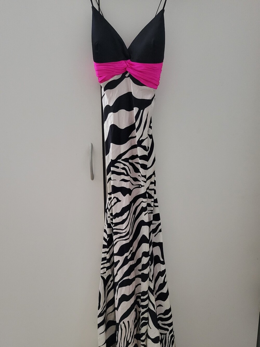 Vintage Zebra Print Maxi Dress